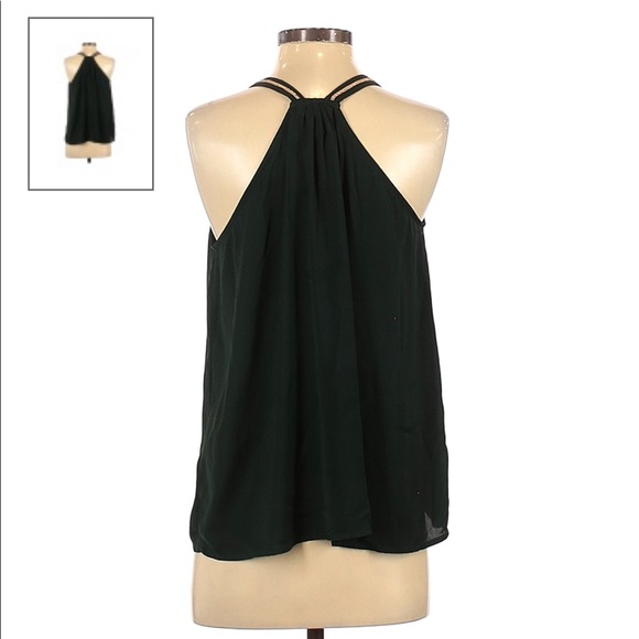 H&M Conscious Green Sleeveless Blouse with Gold Accent Trim Is | US Size 2 - Picture 2 of 8